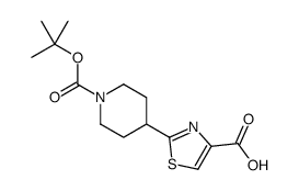 4-(4-羧基-2-噻唑)-1-哌啶羧酸-1-(1,1-二甲基乙基)酯结构式