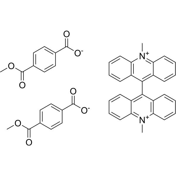 10,10-Dimethyl-9,9-biacridinium Bis(monomethyl Terephthalate) Structure