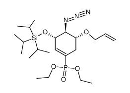 diethyl (3S,4S,5R)-4-azido-5-(prop-2'-enyloxy)-3-triisopropylsilyloxy-1-cyclohexene-1-phosphonate Structure