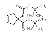 1-(Boc-氨基)-3-环戊烯-1-羧酸叔丁酯结构式