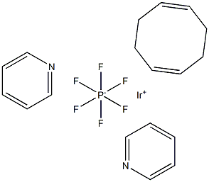 Bis(pyridine)(1,5-cyclooctadiene)iridium(I) hexafluorophosphate Structure