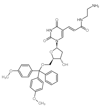 5-[n-(2-aminoethyl)-3-(e)-acrylamido]-5'-o-(dimethoxytrityl)-2'-deoxyuridine结构式