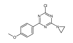 2-(aziridin-1-yl)-4-chloro-6-(4-methoxyphenyl)-1,3,5-triazine Structure