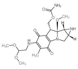 Azirino[2,3:3,4]pyrrolo[1, 2-a]indole-4,7-dione, 8-[[(aminocarbonyl)oxy]methyl]-6-[(2, 2-dimethoxyethyl)amino]-1,1a,2,8,8a, 8b-hexahydro-8a-methoxy-5-methyl-, [1aR-(1a.alpha.,8.beta., 8a.alpha.,8b.alp结构式
