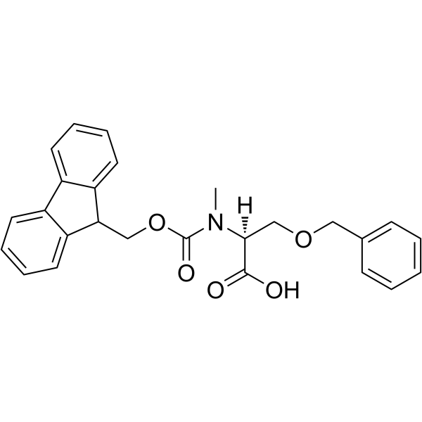 N-(9-芴甲氧羰酰基)-N-甲基-O-苄基-L-丝氨酸结构式