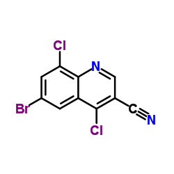 6-Bromo-4,8-dichloro-3-quinolinecarbonitrile Structure