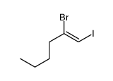 2-bromo-1-iodohex-1-ene Structure