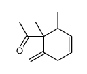 1-(1,2-dimethyl-6-methylidenecyclohex-3-en-1-yl)ethanone结构式