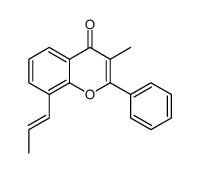 (E)-3-甲基-2-苯基-8-(丙-1-烯基)-4H-苯并吡喃-4-酮结构式