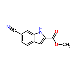 6-氰基-1H-吲哚-2-甲酸甲酯结构式