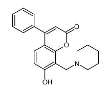 7-hydroxy-4-phenyl-8-(piperidin-1-ylmethyl)chromen-2-one结构式