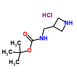3-(叔丁氧羰基氨基甲基)氮杂环丁烷盐酸盐结构式
