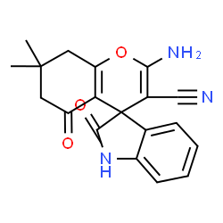 2-Amino-7,7-dimethyl-2',5-dioxo-1',2',5,6,7,8-hexahydrospiro[chromene-4,3'-indole]-3-carbonitrile Structure