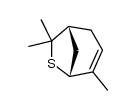 (1R,5R)-4,7,7-trimethyl-6-thiabicyclo[3.2.1]oct-3-ene结构式