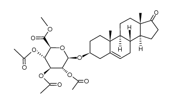 methyl 2,3,4-tri-O-acetyl-1-O-(17-oxoandrost-5-en-3β-yl)-β-D-glucopyranosiduronate Structure