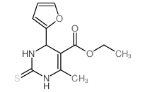 ethyl 4-(2-furyl)-6-methyl-2-thioxo-1,2,3,4-tetrahydropyrimidine-5-carboxylate (en)5-Pyrimidinecarboxylic acid, 4-(2-furanyl)-1,2,3,4-tetrahydro-6-methyl-2-thioxo-, ethyl ester (en) Structure