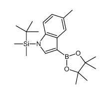 1-(叔丁基二甲基甲硅烷基)-5-甲基-1H-吲哚-3-硼酸频那醇酯结构式