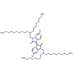 (E)-6-Bromo-3-(6-bromo-1-(2-octyldodecyl)-2-oxoindolin-3-ylidene)-1-(2-octyldodecyl)indolin-2-one Structure