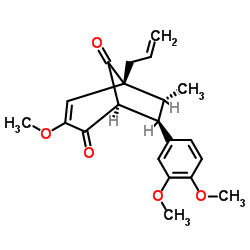 (6-外型,7-内型)-7-(3,4-二甲氧基苯基)-3-甲氧基-6-甲基-5-(2-丙烯基)-双环[3.2.1]辛-3-烯-2,8-二酮结构式