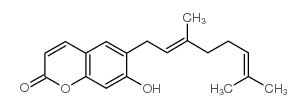 2H-1-Benzopyran-2-one,6-[(2E)-3,7-dimethyl-2,6-octadien-1-yl]-7-hydroxy- Structure