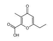 6-ethyl-3-methyl-4-oxo-4H-pyran-2-carboxylic acid Structure