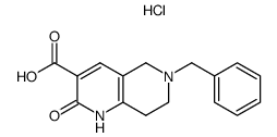 6-benzyl-5,6,7,8-tetrahydro-2(1H)-oxo-1,6-naphthyridine-3-carboxylic acid hydrochloride结构式
