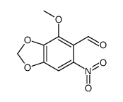 4-methoxy-6-nitro-1,3-benzodioxole-5-carbaldehyde结构式