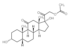 Pregnane-11,20-dione,21-(acetyloxy)-3,17-dihydroxy-, (3a,5b)- (9CI) Structure