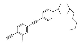 4-(反式-4-戊基环己基苯乙炔)-2-氟苯腈结构式