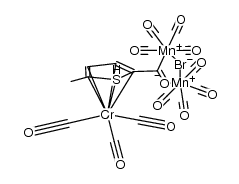 (μ-Br)(μ-(η(1):η(1):η(5)-SC(Me)CHCHCC(O)Mn(CO)4)Cr(CO)3)Mn(CO)4结构式