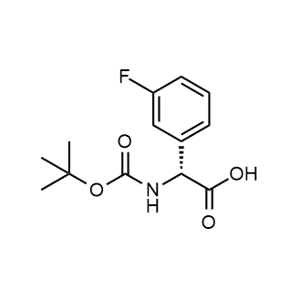 (R)-2-((叔丁氧基羰基)氨基)-2-(3-氟苯基)乙酸结构式