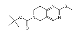 2-(甲硫基)-7,8-二氢吡啶并[4,3-D]嘧啶-6(5H)-羧酸叔丁酯结构式
