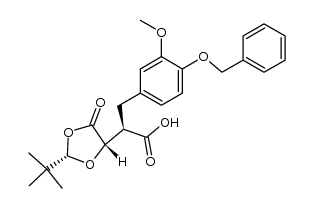 (R)-3-(4-(benzyloxy)-3-methoxyphenyl)-2-((2S,4S)-2-(tert-butyl)-5-oxo-1,3-dioxolan-4-yl)propanoic acid结构式