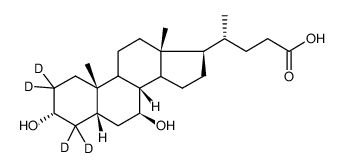 熊去氧胆酸-2,2,4,4-D4结构式