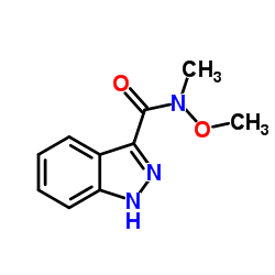 N-甲氧基-N-甲基-1H-吲唑-3-羧酰胺结构式