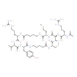 Ac-Arg-Cys-Met-5-aminopentanoyl-Arg-Val-Tyr-5-aminopentanoyl-Cys-NH2 trifluoroacetate salt (Disulfide bond) Structure