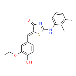 (5Z)-2-[(2,3-Dimethylphenyl)amino]-5-(3-ethoxy-4-hydroxybenzylidene)-1,3-thiazol-4(5H)-one Structure