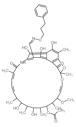 Rifamycin,3-[[(3-phenylpropoxy)imino]methyl]- (9CI) Structure