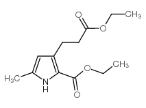 3-(2-乙氧基羰基-乙基)-5-甲基-1H-吡咯-2-羧酸乙酯结构式