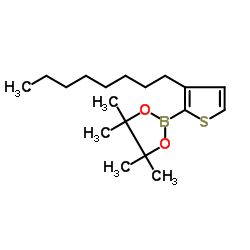 3-n-辛基-2-(4,4,5,5-四甲基-1,3,2-二氧硼烷-2-基)噻吩结构式