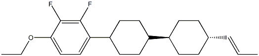 Benzene, 1-ethoxy-2,3-difluoro-4-[(trans,trans)-4'-(1E)-1-propen-1-yl[1,1'-bicyclohexyl]-4-yl]-结构式