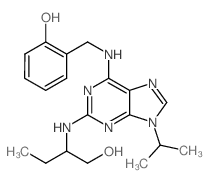 2-[[[2-[[(1R)-1-(羟基甲基)丙基]氨基]-9-(1-甲基乙基)-9H-嘌呤-6-基]氨基]甲基]苯酚结构式