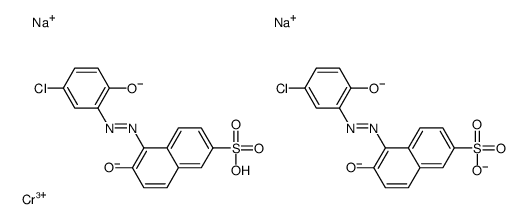 disodium hydrogen bis[5-[(5-chloro-2-hydroxyphenyl)azo]-6-hydroxynaphthalene-2-sulphonato(3-)]chromate(3-) structure