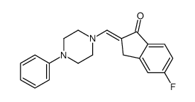 (2E)-5-fluoro-2-[(4-phenylpiperazin-1-yl)methylidene]-3H-inden-1-one Structure