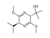(3R,6S)-3,6-Dihydro-3-(1-hydroxy-1-methylethyl)-6-isopropyl-2,5-dimethoxypyrazin结构式