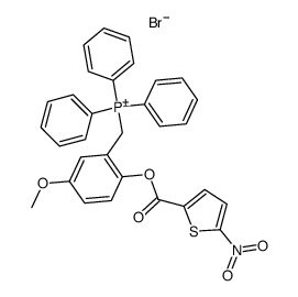 [5-Methoxy-2-(5-nitro-thiophene-2-carbonyloxy)-benzyl]-triphenyl-phosphonium; bromide Structure