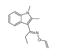 O-vinyl ether of 1,2-dimethyl-3-propionylindole oxime Structure