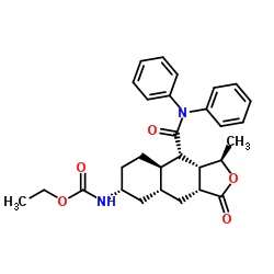 [(1R,3aR,4aR,6R,8aR,9S,9aS)-9-[(Diphenylamino)carbonyl]dodecahydro-1-methyl-3-oxonaphtho[2,3-c]furan-6-yl]carbamic acid ethyl ester Structure