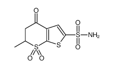 6-methyl-4-oxo-5,6-dihydro-4H-thieno[2.3-b]thiopyran-2-sulfonamide-7,7-dioxide Structure