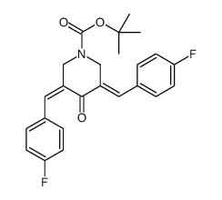 2-Methyl-2-propanyl (3Z,5Z)-3,5-bis(4-fluorobenzylidene)-4-oxo-1- piperidinecarboxylate Structure